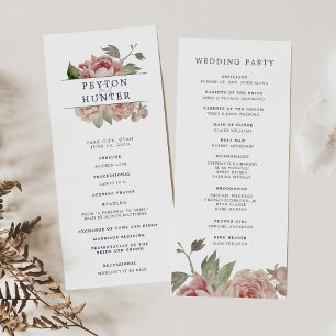 Blush Rose Wedding Ceremony Program