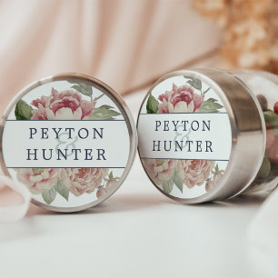 Blush Rose Wedding Classic Round Sticker