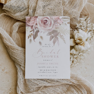 Blush Roses Beautiful Bridal Shower Invitation