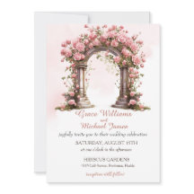 Blush Roses Boho Wedding Arch Wedding Invitation