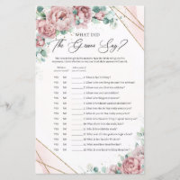 Blush roses eucalyptus gold What did the groom say