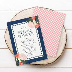 Blush Roses Floral Bridal Shower Invitation