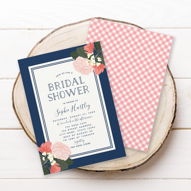 Blush Roses Floral Bridal Shower Invitation (Creator Uploaded)