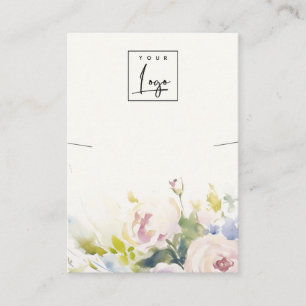 Blush Roses Floral Bunch Necklace Logo Display Business Card