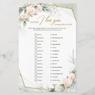 Blush roses greenery I love you around the World