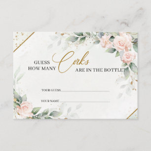 Blush roses guess how many corks are in the bottle enclosure card
