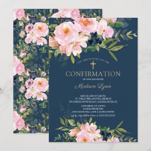 Blush Roses & Peonies Confirmation Invitation