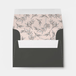 Blush Rustic Monogram Wreath RSVP Return Envelope