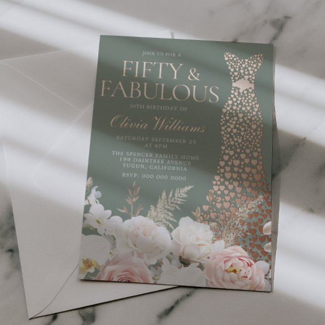 Blush Sage 50th Birthday Rose Gold Gown (Creator Uploaded)