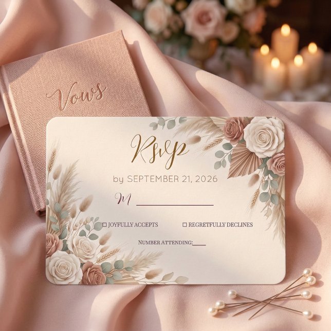 Blush Sage Botanical Elegance RSVP Card (Creator Uploaded)