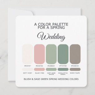 Blush Sage Green Spring Wedding Color Palette Card