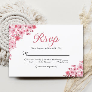 Blush Sakura Wedding – Spring Floral RSVP Card