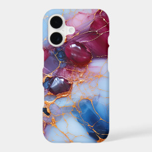 Blush & Sapphire Marble with Gold Veins