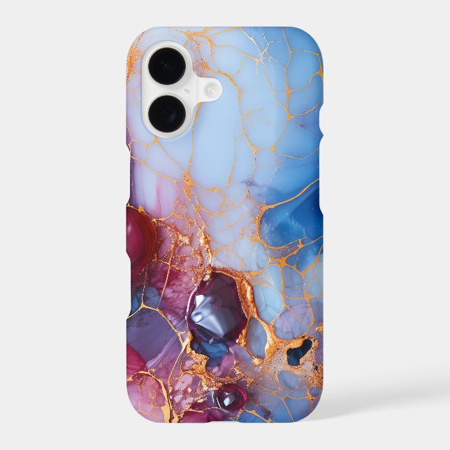 Blush & Sapphire Marble with Gold Veins (Back)