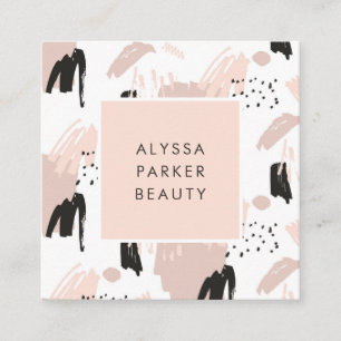 Blush Scribble   Trendy and Chic Square Business Card