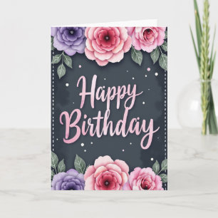 Blush Script Birthday Card