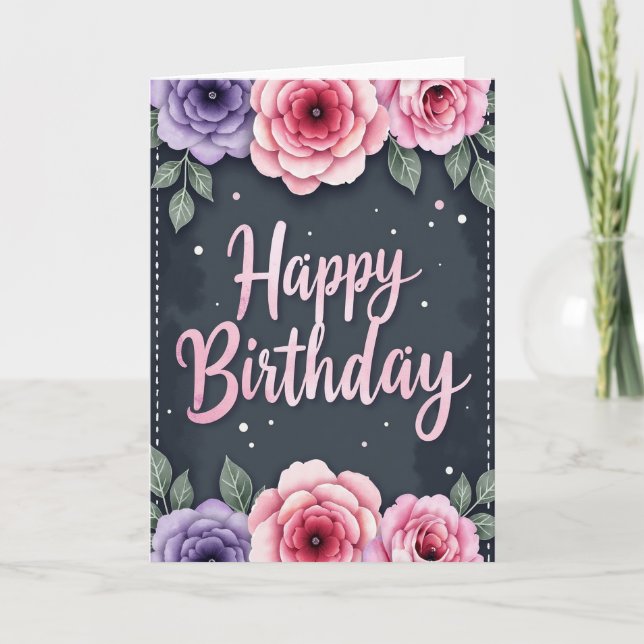 Blush Script Birthday Card (Front)