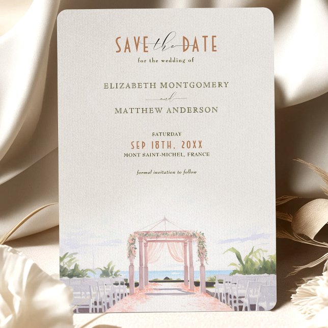Blush Seaside Romance Save-the-Date Invitation (Creator Uploaded)