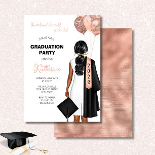 Blush She Believed Girl Graduation Party Invitation