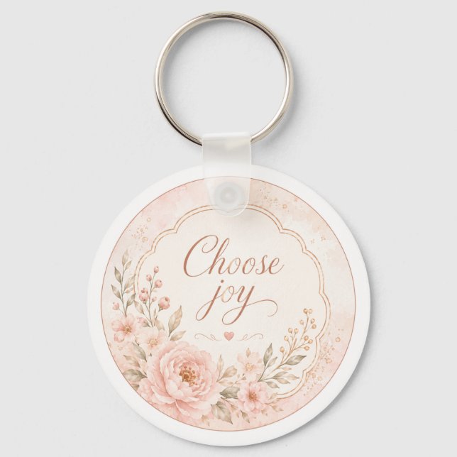 Blush Silk Garden Floral Keychain editable (Front)