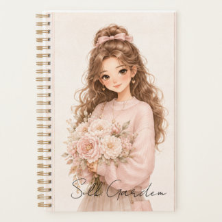 Blush Silk Garden Floral Planner editable