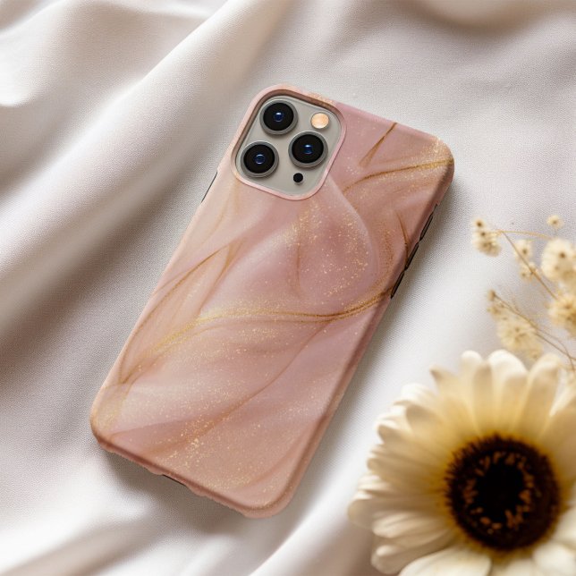 Blush Silk – Pink Satin & Gold Phone Case (Creator Uploaded)