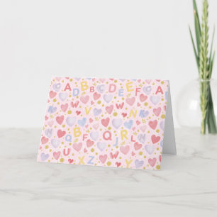 Blush Sky ABC & Watercolor Hearts Card
