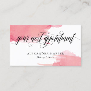 Blush Smudges - Calligraphy Makeup Appointment Card