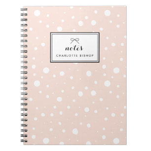Blush Snow Drops Pattern Personalised Notebook