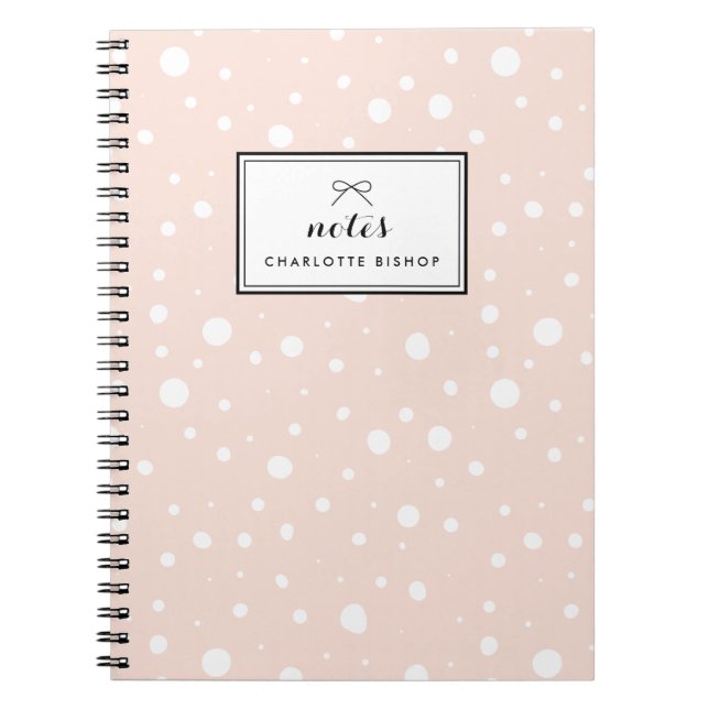 Blush Snow Drops Pattern Personalised Notebook (Front)