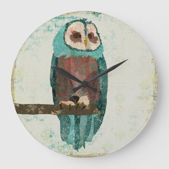 Blush Snow Owl Clock (Front)