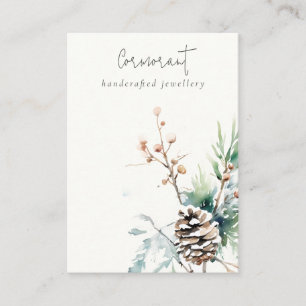 Blush Snow Winter Berries Blank Jewellery Holder Business Card