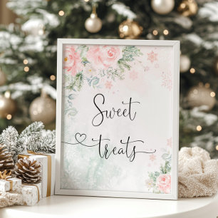 Blush snowflakes sweet treats poster