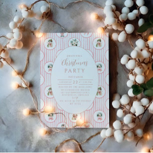 Blush Snowman Christmas Invitation