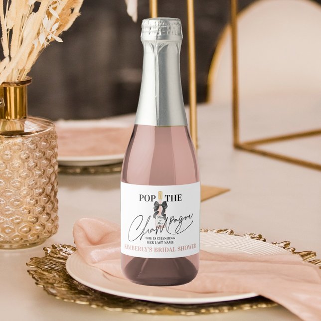 Blush Sparkling Wine Bridal Shower Mini Sparkling  Label (Creator Uploaded)