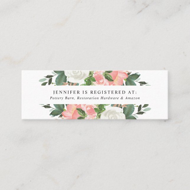 Blush Spring Floral | Bridal Registry Cards (Front)