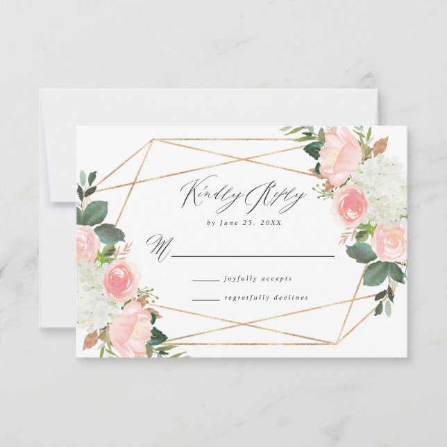 Blush Spring Floral | Wedding RSVP Card (Front)