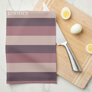 Blush stripes colour palette monogram tea towel