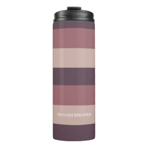 Blush stripes colour palette monogram thermal tumbler