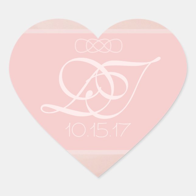 Blush Strokes Heart Envelope Stickers (Front)