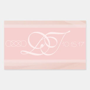 Blush Strokes Rectangle Envelope Stickers