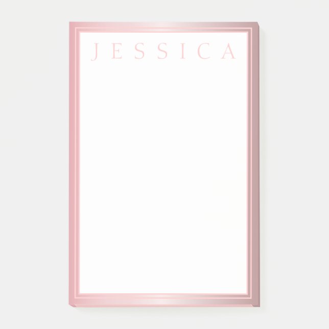 Blush & Subtle Rose Ombre | Your Name Post-it Notes (Front)