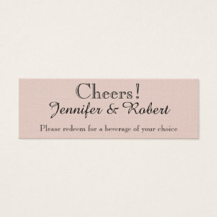 Blush Succulent Wedding Drink Tickets