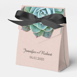 Blush Succulent Wedding Favour Box