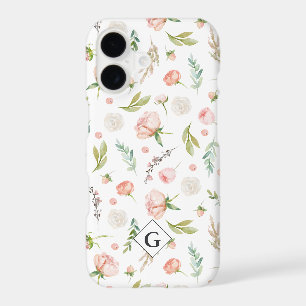 Blush Summer Floral Pattern   Monogram