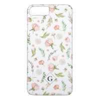Blush Summer Floral Pattern | Monogram