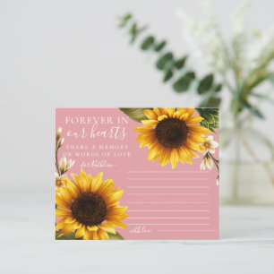 Blush Sunflowers Share a Memory Attendance Card