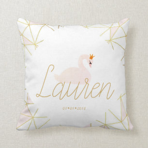 Blush Swan printed cushion Name it