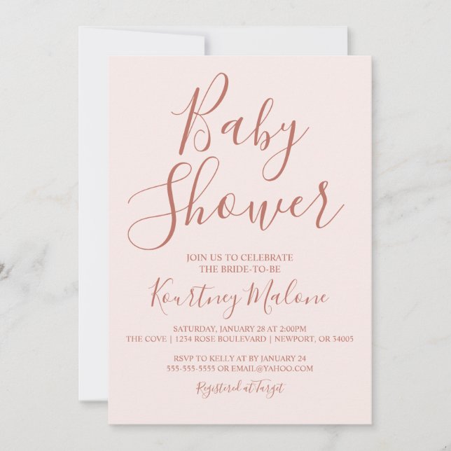 Blush Terracotta Baby Shower Invitation (Front)