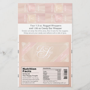 Blush Theme Candy Bar and Nugget Wrappers